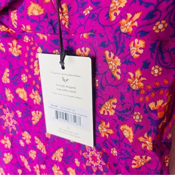 NWT Spell Madame Peacock Sweetheart Boysenberry Mini Dress XS - Picture 9 of 9